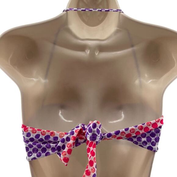 Victoria's Secret Bandeau Bikini Set Purple Pink Polka Dot Womens Medium - Picture 4 of 8
